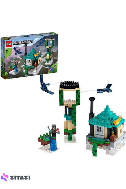 لگو Minecraft کد 21173 LEGO Minecraft The Sky Tower 21173 Fun Floating Islands Building Kit Toy with a Pilot, 2 Flying Phantoms and a Cat; New 2021 (565 Pieces)